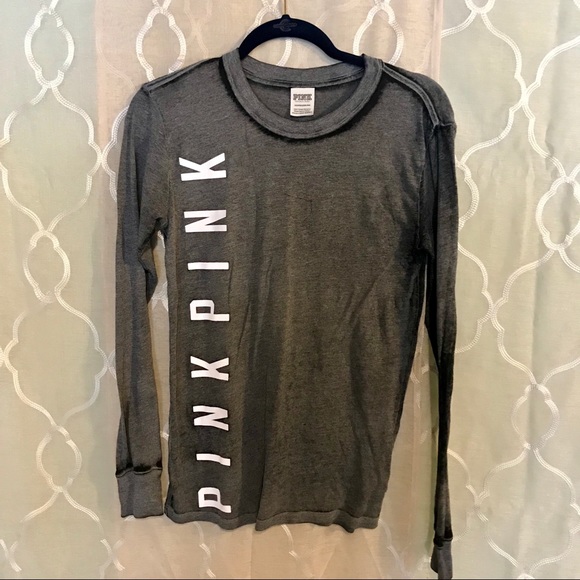PINK Victoria's Secret Tops - PINK Victoria’s Secret long sleeve burnout t shirt